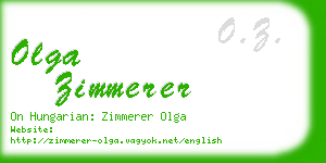 olga zimmerer business card